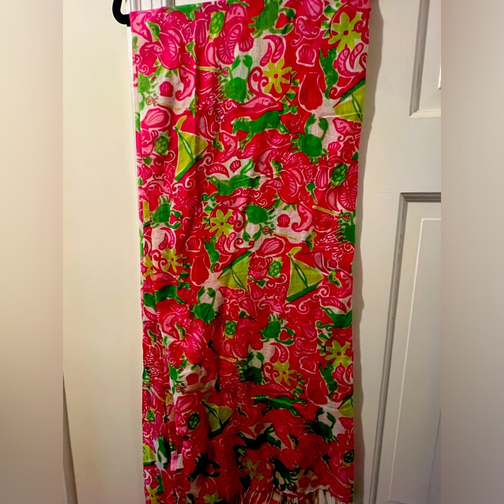 Lilly Pulitzer Pink and Green Scarf